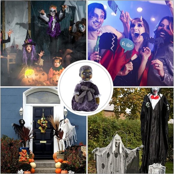 Halloween Decor 1Pcs Scary Haunted Activated Sound Walking Glowing Creepy Doll - Picture 7 of 9